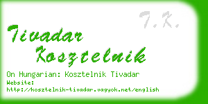 tivadar kosztelnik business card